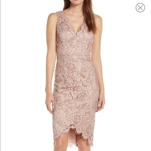Eliza J Tulip Hem Lace Cocktail Dress